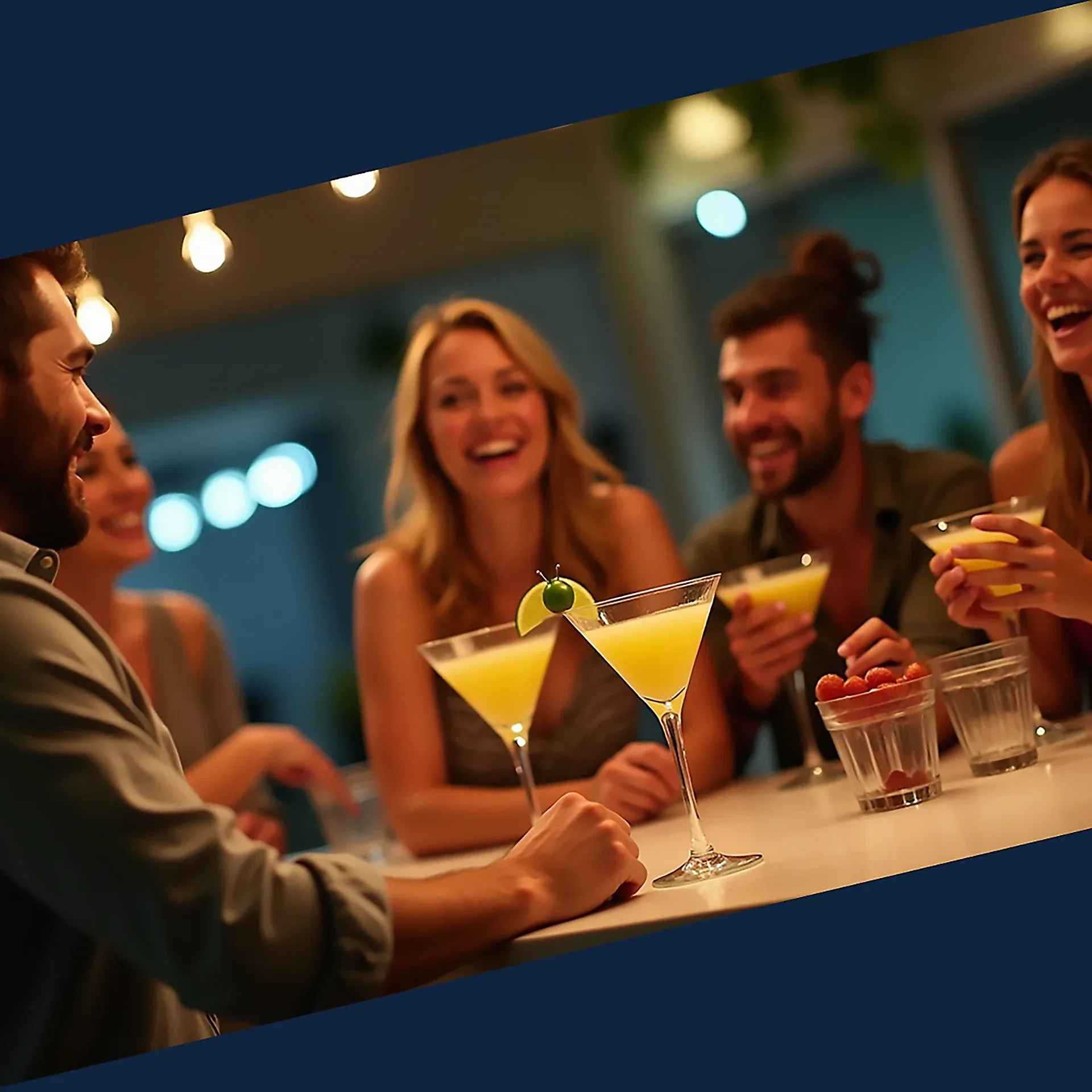 Friends enjoying cocktails together