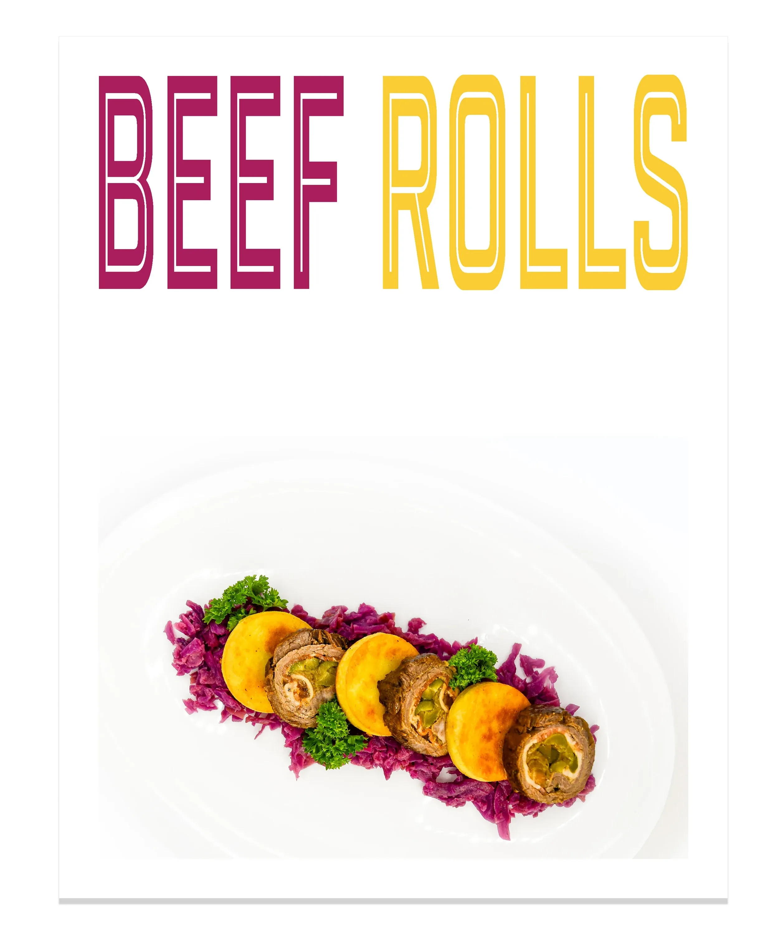 Beef Rouladen with Potato Dumplings magazine-style recipe cover