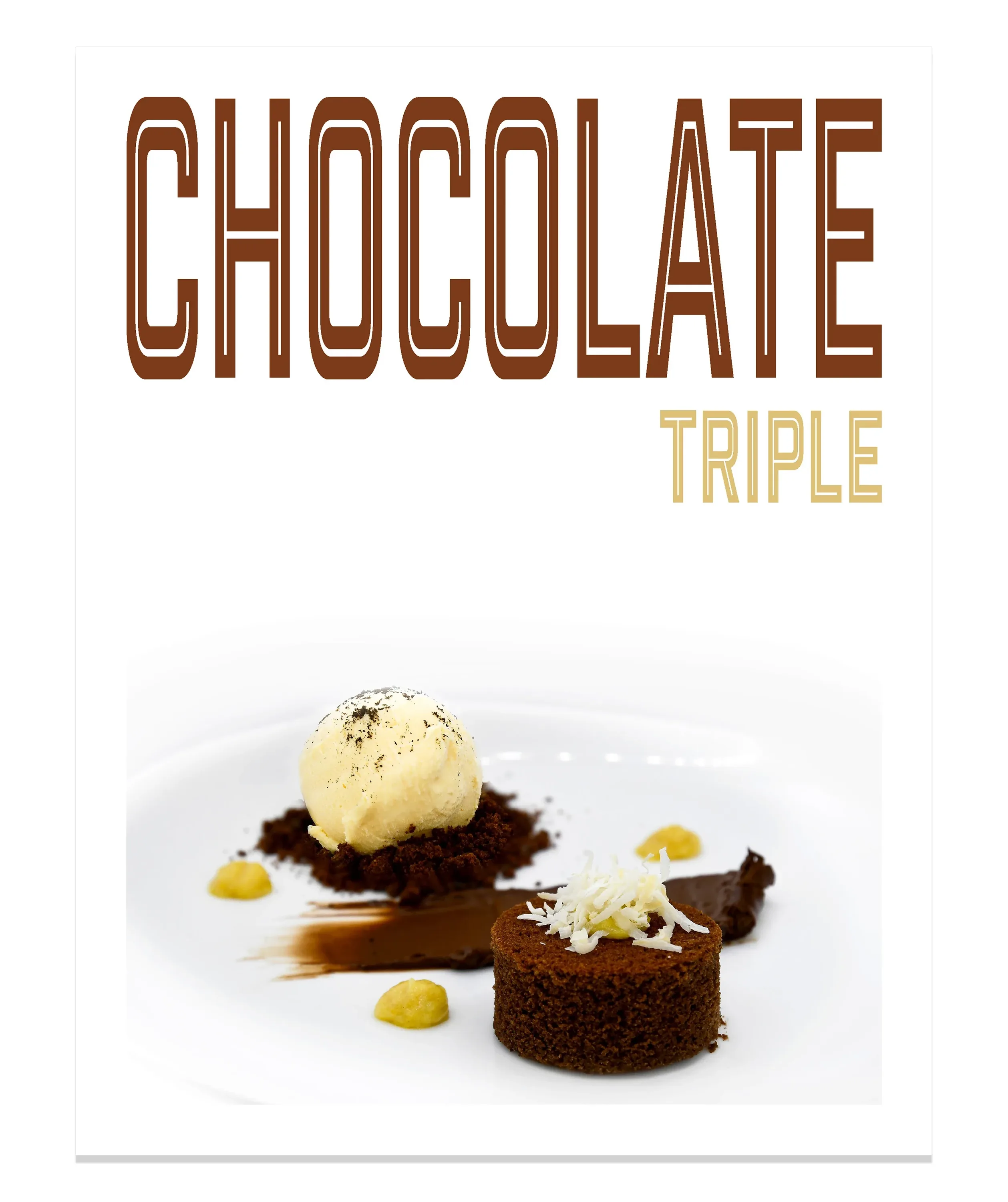 Chocolate Dessert with Banana-Mango Sauce magazine-style recipe cover