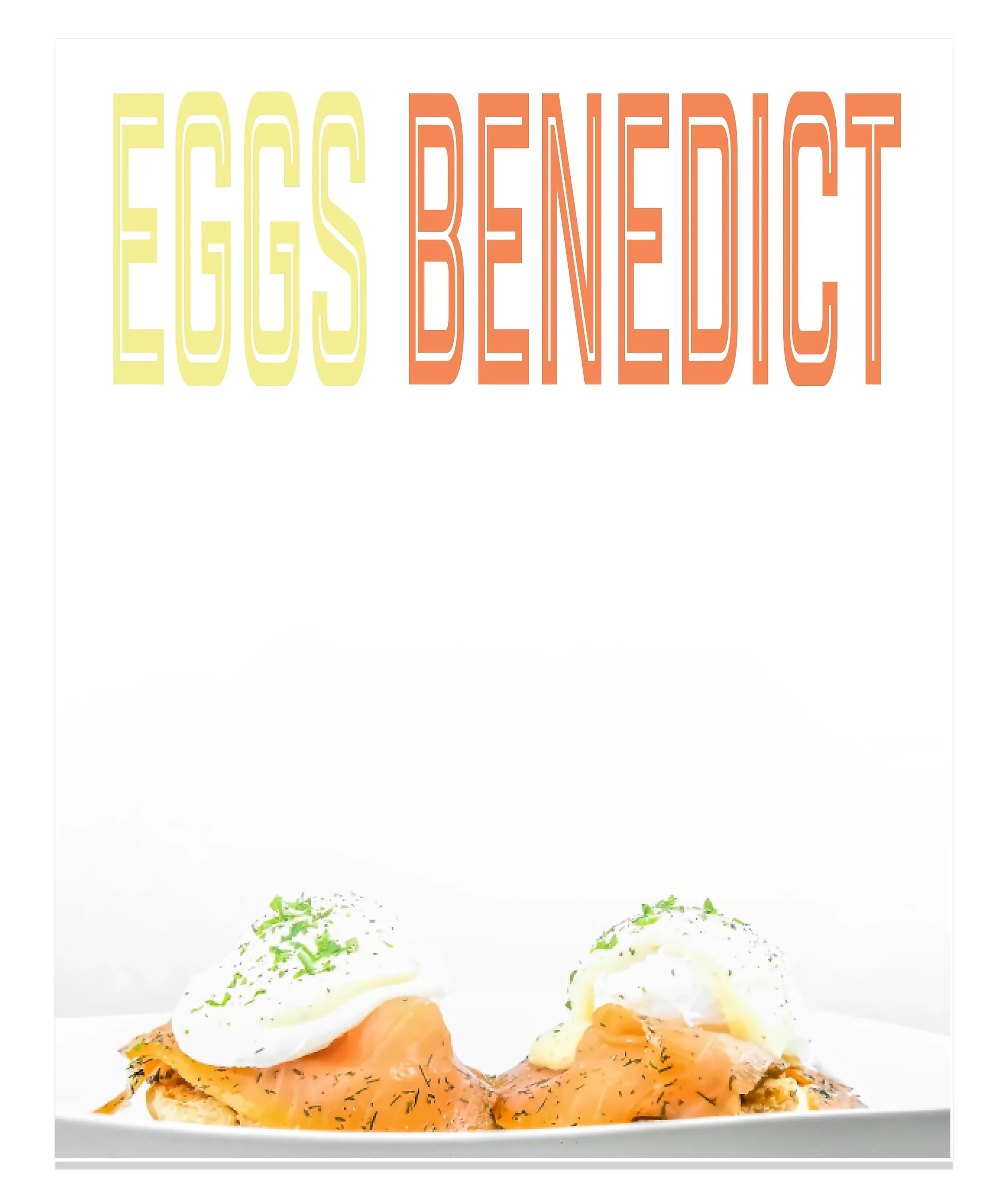 Eggs Benedict magazine-style recipe cover