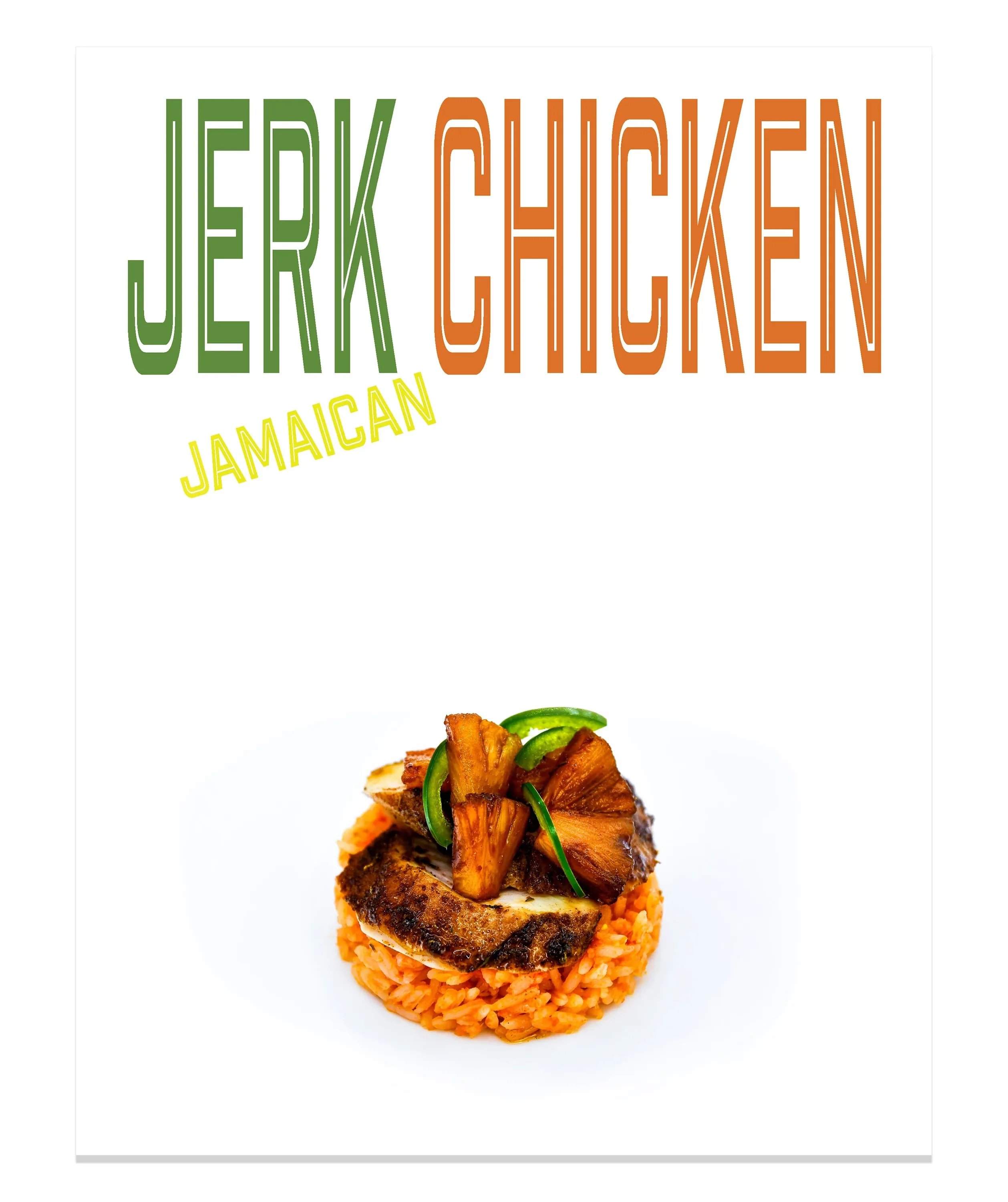 Jerk Chicken with Red Rice magazine-style recipe cover