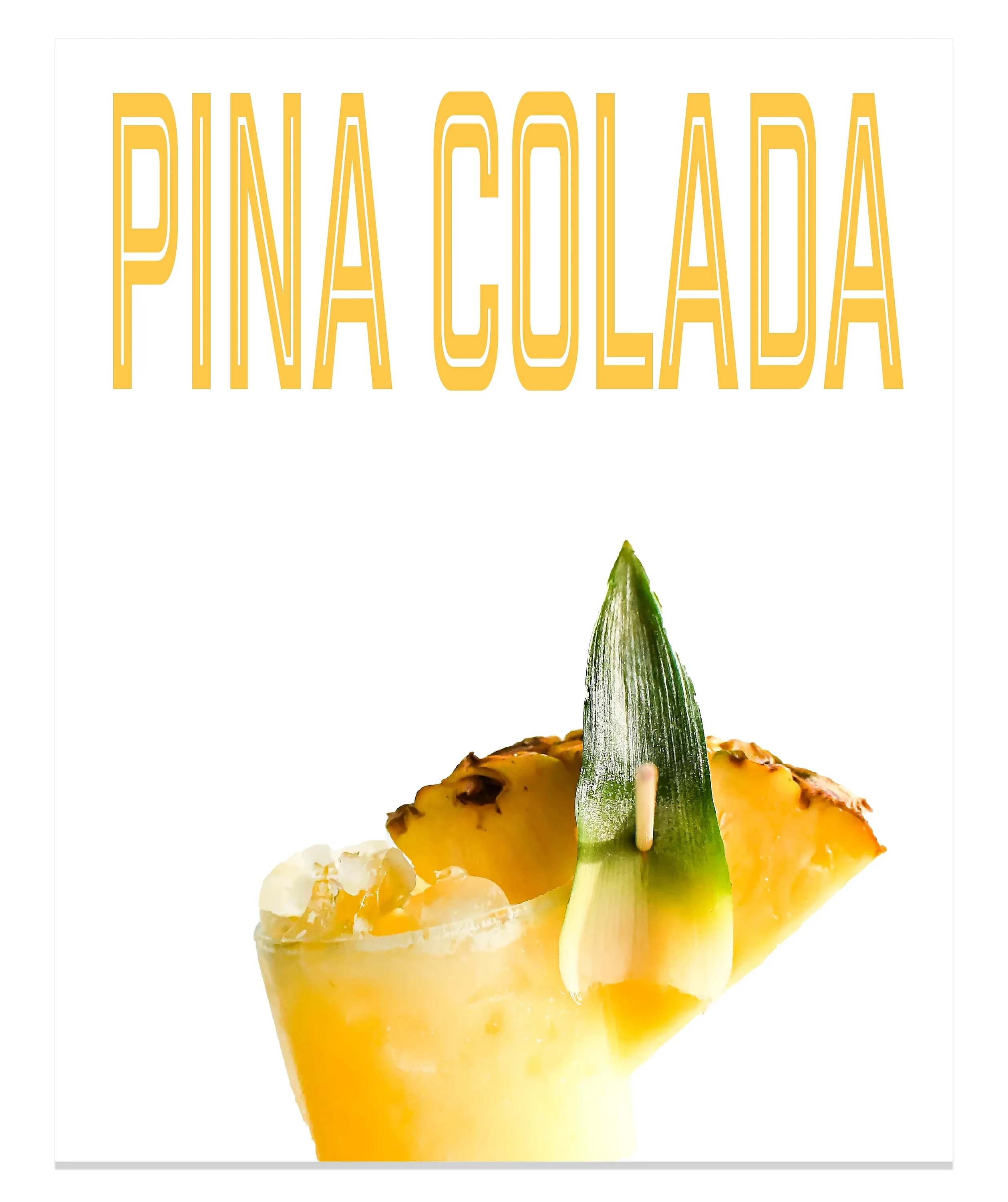 Piña Colada magazine-style recipe cover