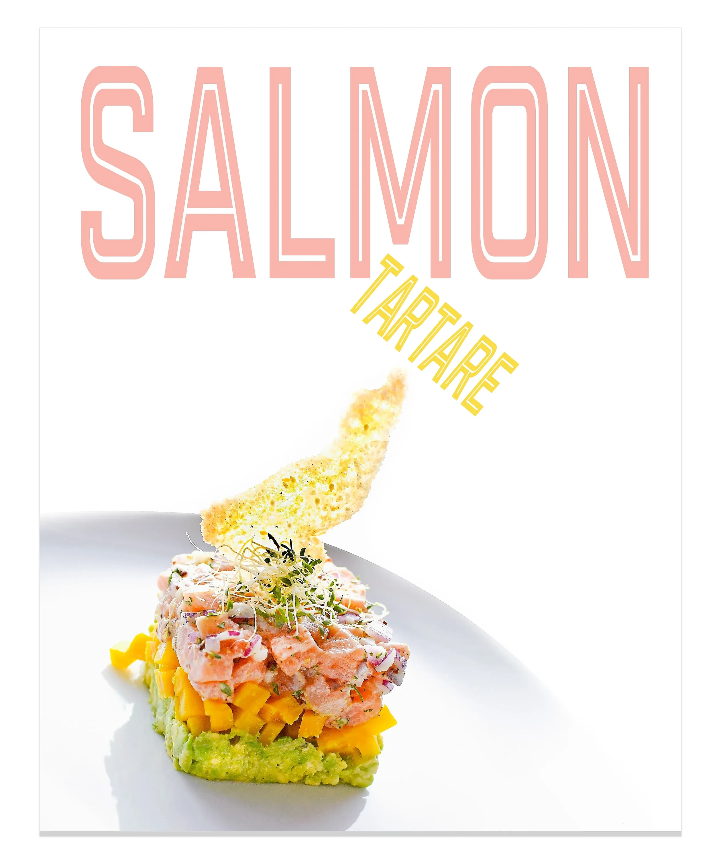 Salmon Tartare magazine-style recipe cover