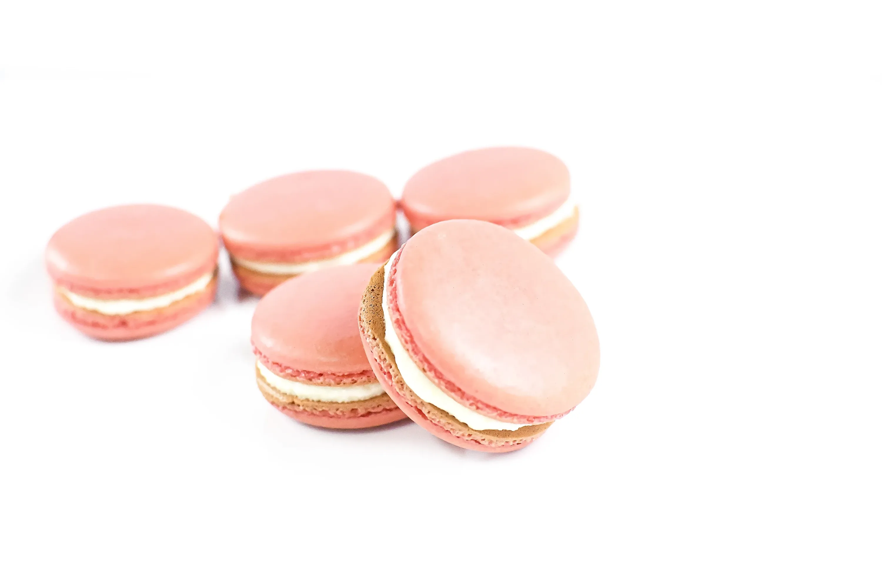 Assorted colorful French macarons