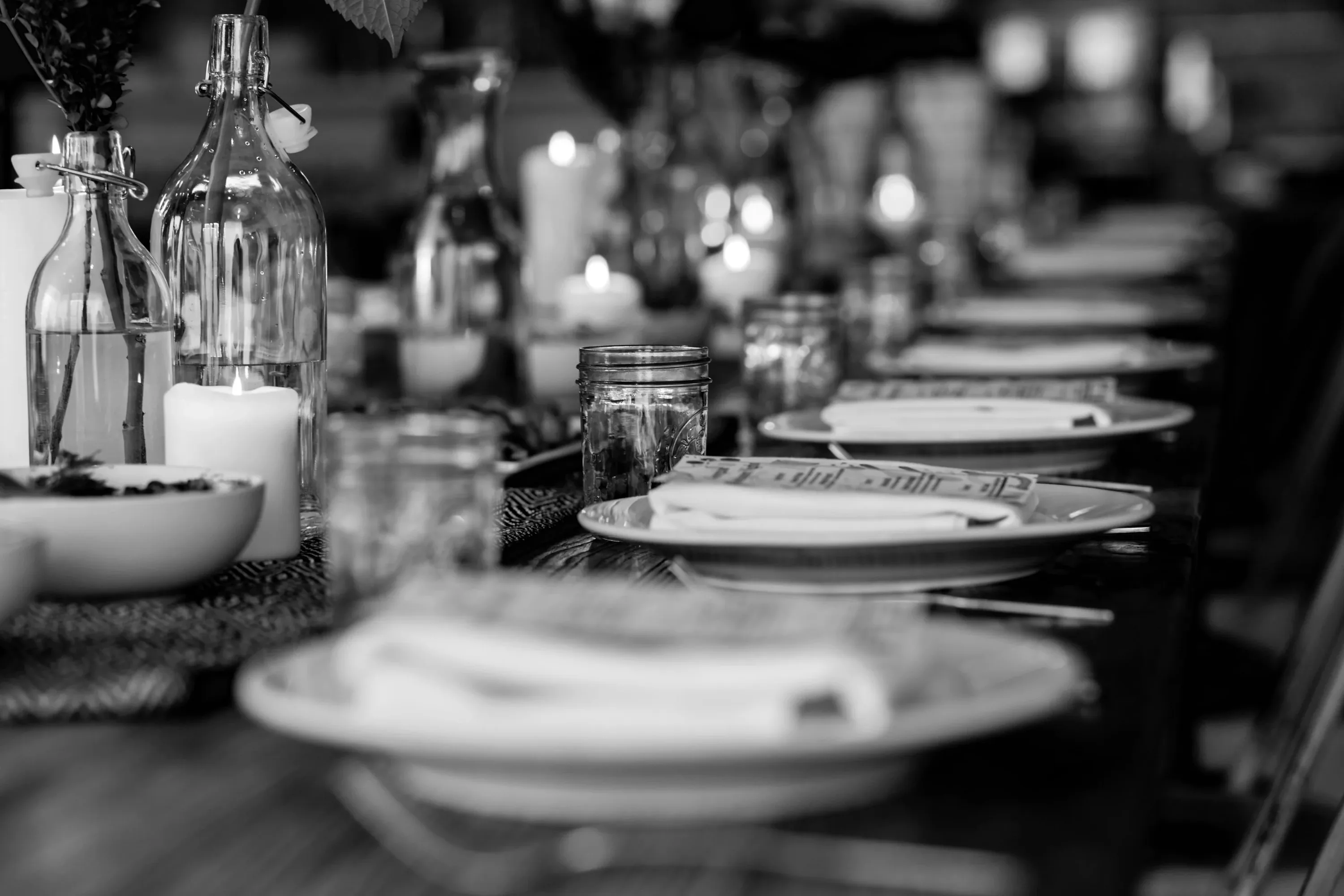 An intimate table set for entertaining